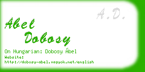 abel dobosy business card